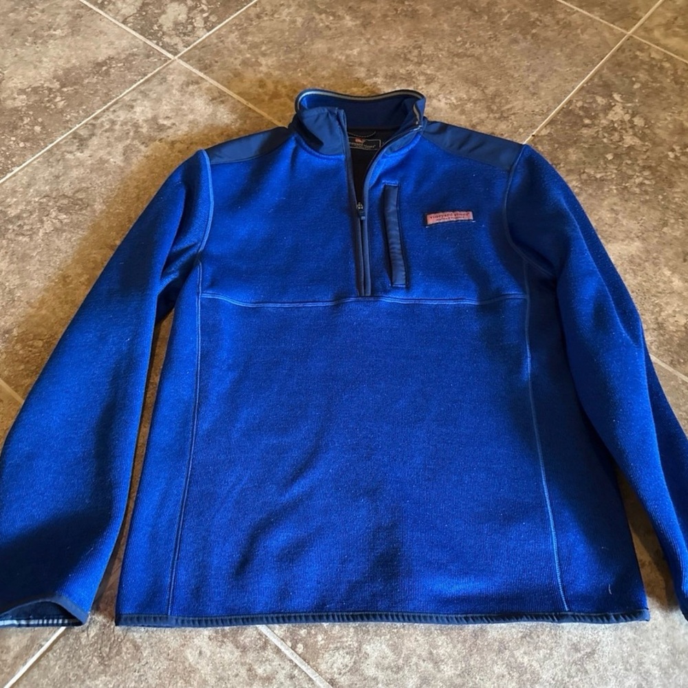 Vineyard Vines Men's Royal Blue Zip-Up Sweater